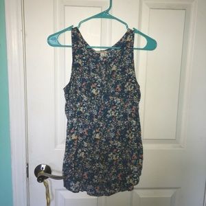 -🖤blue floral tank-